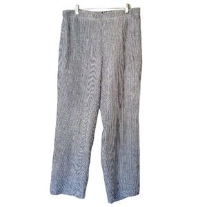 Chico's Pants Wide Leg Linen Pull On Size 1.5 Striped Blue White Women’s M